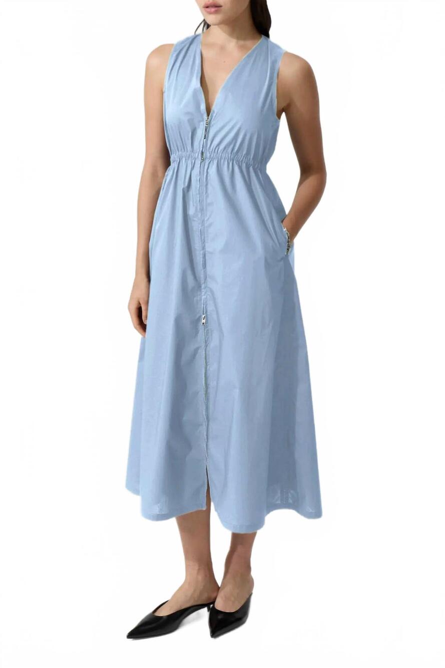 NEW DELUC rubbens midi dress in light blue